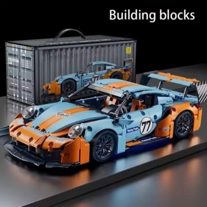 1:14 Iridescent Camo Supercar Building Block Model – Purple/Teal/Pink