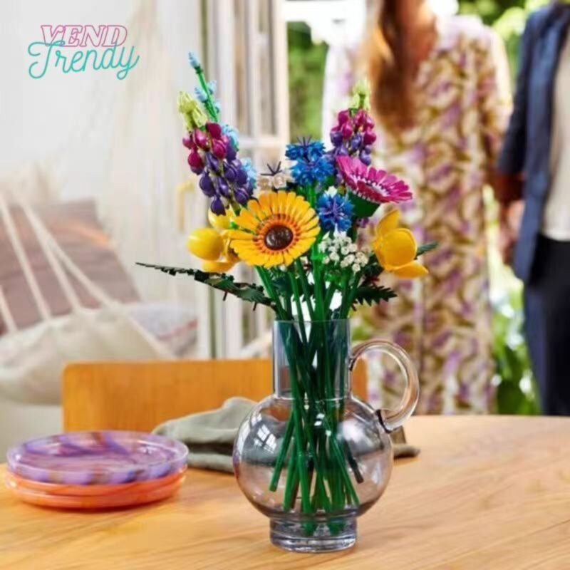Wildflower Bouquet Building Block Set – Everlasting Mixed Flower Bunch