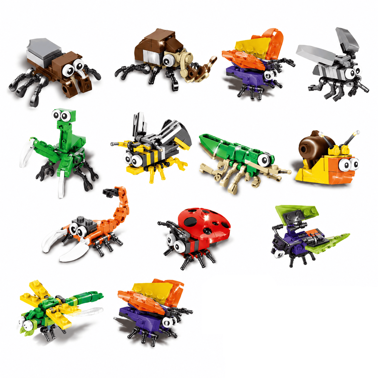Cute Insects Building Block Set – 12-in-1 Bug Models, 1061 Pcs - Image 5