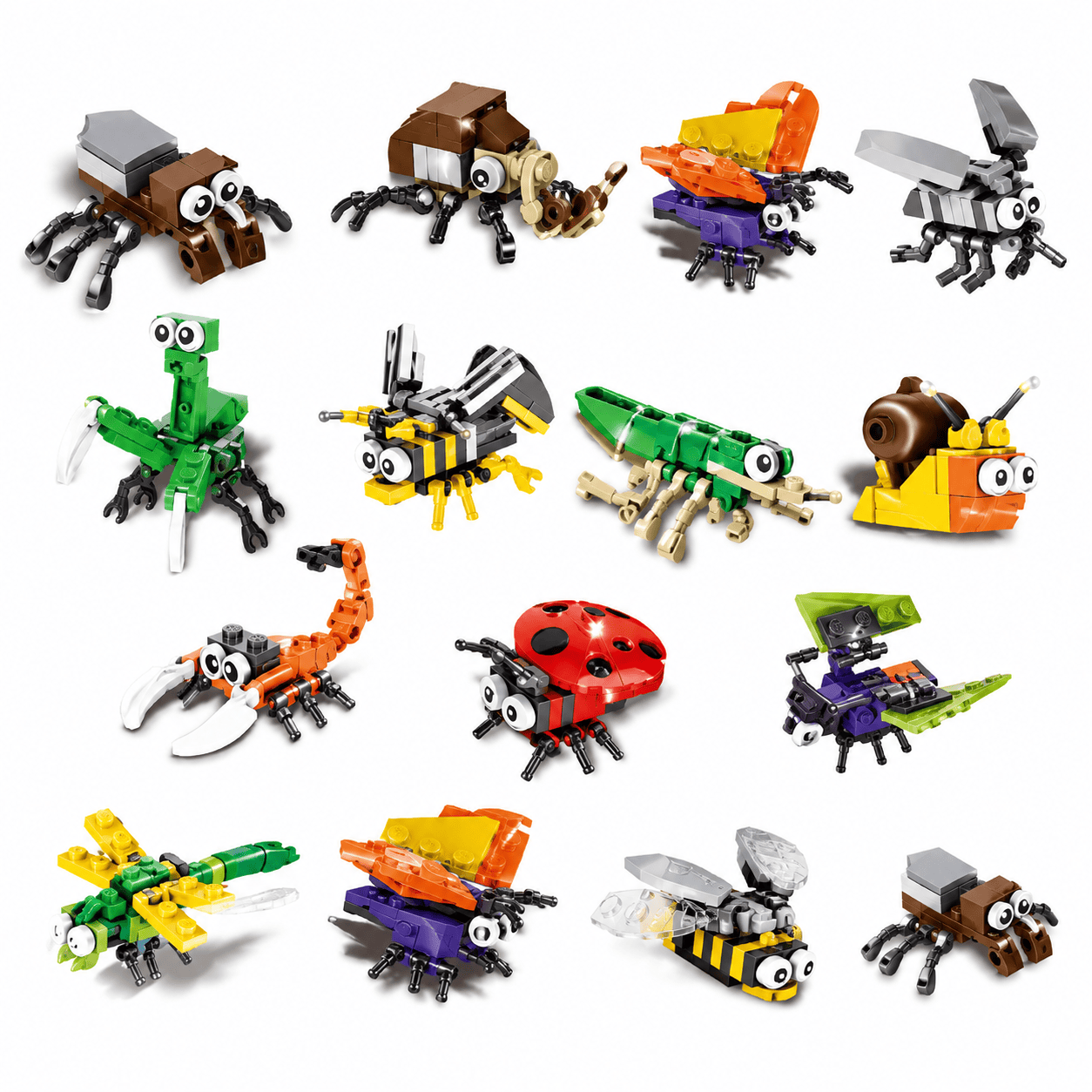 Cute Insects Building Block Set – 12-in-1 Bug Models, 1061 Pcs - Image 7
