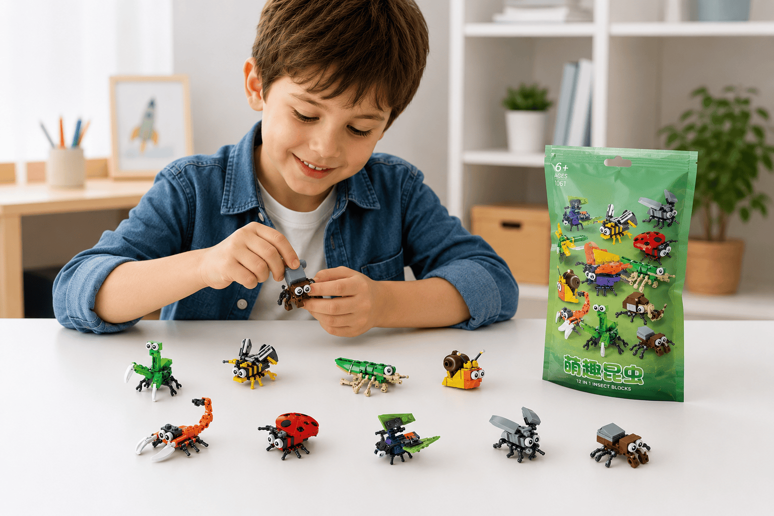 Cute Insects Building Block Set – 12-in-1 Bug Models, 1061 Pcs - Image 6