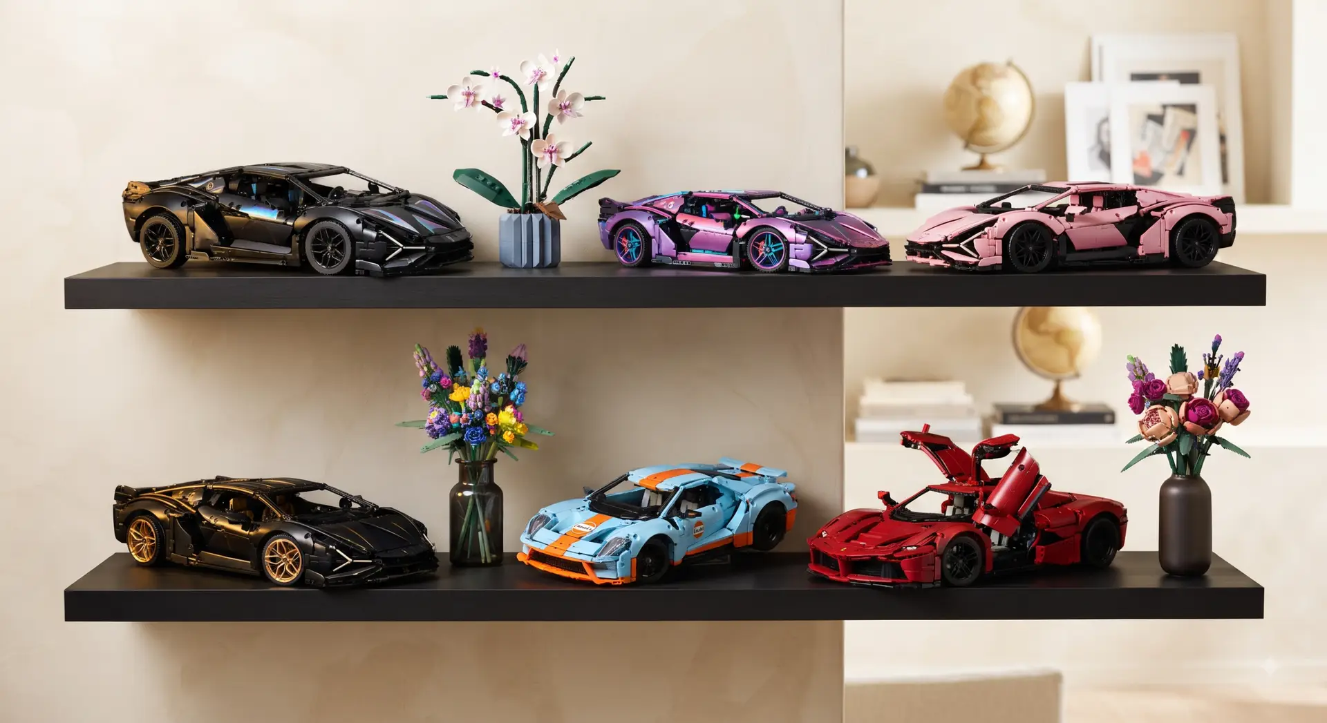 Collector's Showcase: Assembled Brix & Bloom Supercar & Flower Bouquets